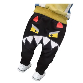 

Toddler Kid Harem Pants Baby Boys Big Mouth Monster Printed Trousers Child Cartoon Sports Kids Clothes for 3 Months-3T