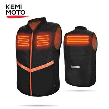 

KEMIMOTO Washable Heated Vest Winter Electric Heated Jacket USB Battery Motorcycle Skiing Bike Hiking Temperature adjustable