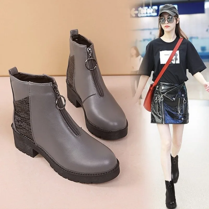 

Hohner Fashion 2019 New Flat-bottomed Martin Boots Korean Version Winter Cotton-padded Women Winter Boots