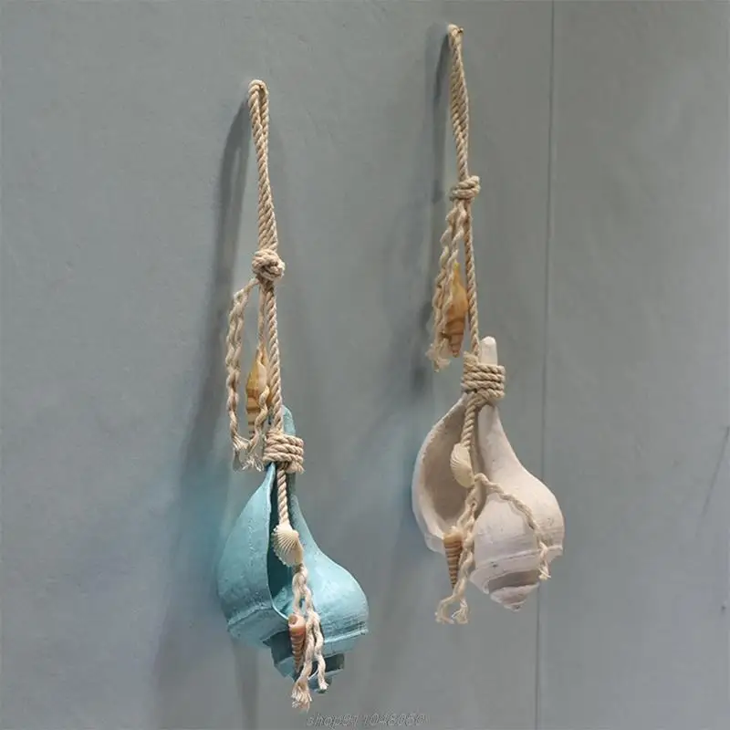 2 Pcs Mediterranean Style Resin Simulation Conch Pendant Marine LED Ornaments Gifts Home Party Beach Wall S09 21 Dropship | Дом и сад