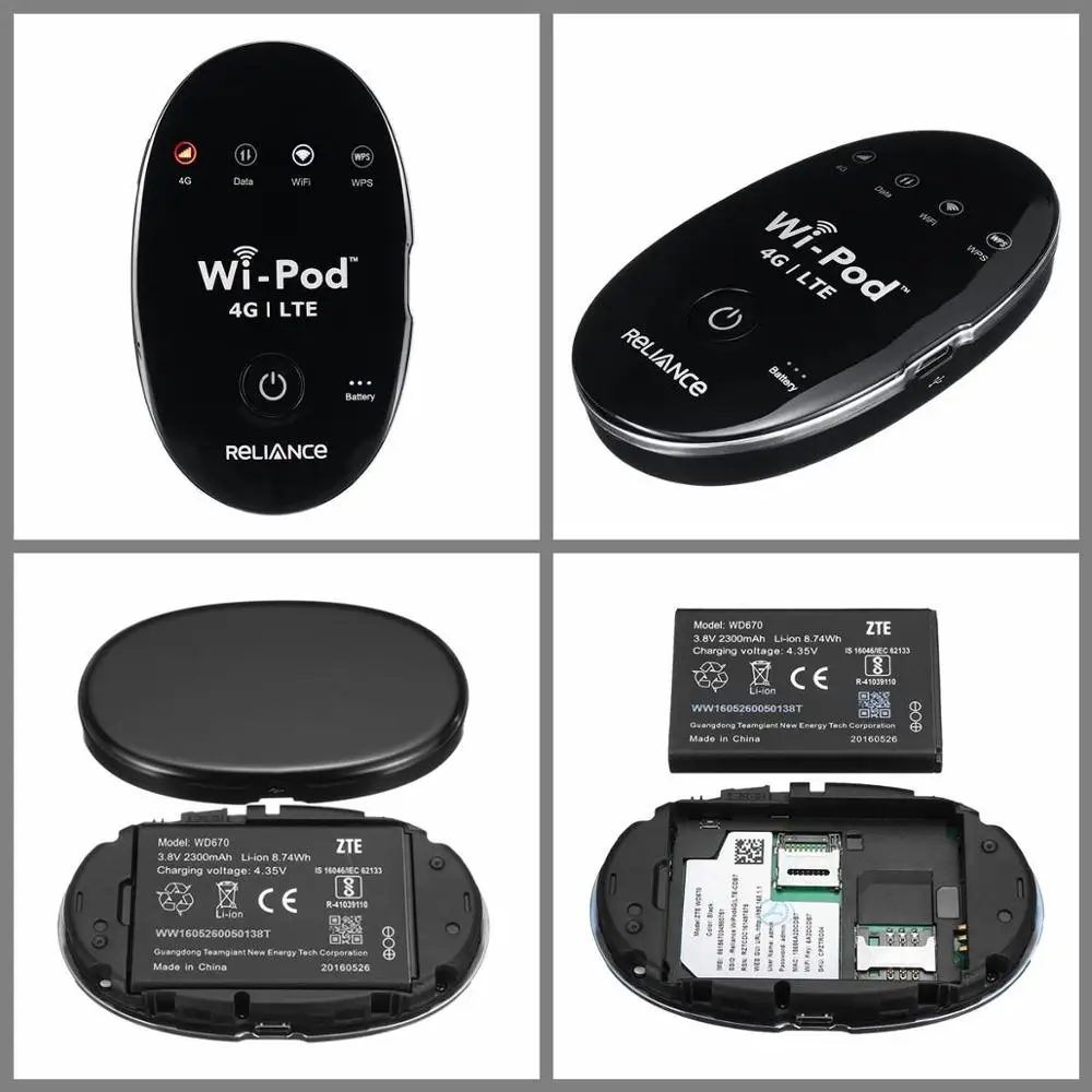 Roteador sem Fio Novo Desbloqueado Pod 4g Lte Bolso Wifi Móvel Hotspot Zte Wd670 wi - Imagem 5