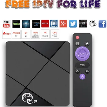 

world iptv tv box android 9.0 Q2 TV Box Light for spain nederlands belgium 4GB 64GB Free test no channels include