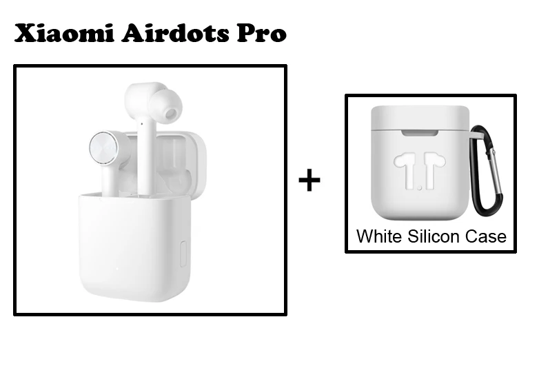 Оригинальные наушники Xiaomi Airdots Pro TWS, Bluetooth гарнитура, стерео, автоматическая пауза, переключатель ANC, ENC, управление нажатием, беспроводные наушники - Цвет: White add white case