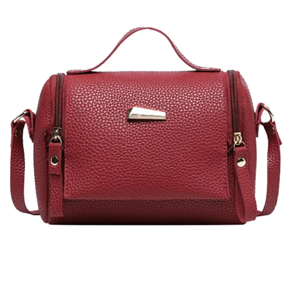 Женская модная сумка из искусственной кожи на плечо, маленькая Лоскутная сумка через плечо, сумка через плечо с ручкой сверху, сумка-мессенджер, поясная сумка - Цвет: Red 2