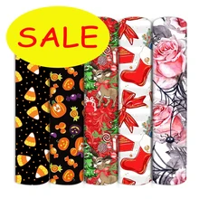 Рождественская ткань для Хэллоуина, праздничное искусственное полиэфирное платье для шитья, хобби, лоскутное платье ручной работы, 1Yc19968 Рождественская ткань для Хэллоуина, праздничное искусственное полиэфирное платье для шитья, хобби, лоскутное платье ручной работы, 1Yc19968