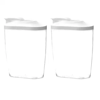 

2pcs 1000/1500ML Sealed Container Jar Can Transparent Plastic Grains Container Kitchen Storage Supplies