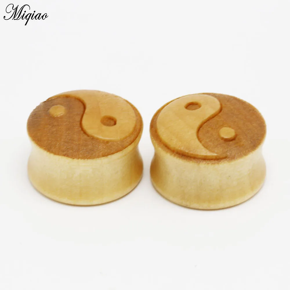 

Miqiao 1pair Primary Color Carved Solid Wood Ear Expander Gossip Ear Expander Piercing Jewelry 8-24mm