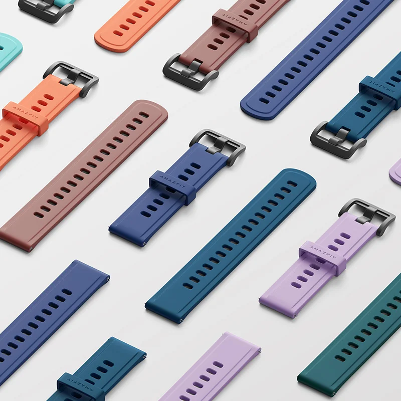 Ремешок для часов Силиконовый цветной браслет для Xiaomi Huami Amazfit GTR(47 мм и 42 мм) умные спортивные часы 2 2S& Bip Lite