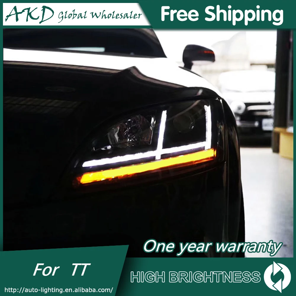 

AKD Car Styling Headlightfor Audi TT headlight 2006-2014 DRL HID Dynamic Signal Head Lamp Bi Xenon Beam Accessories