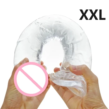 Realistic Huge Dildos for Women Soft Jelly Big Dildo Suction Cup Crystal Penis Anal Butt Plug  Erotic Sex Toy for Women Adult 18 1