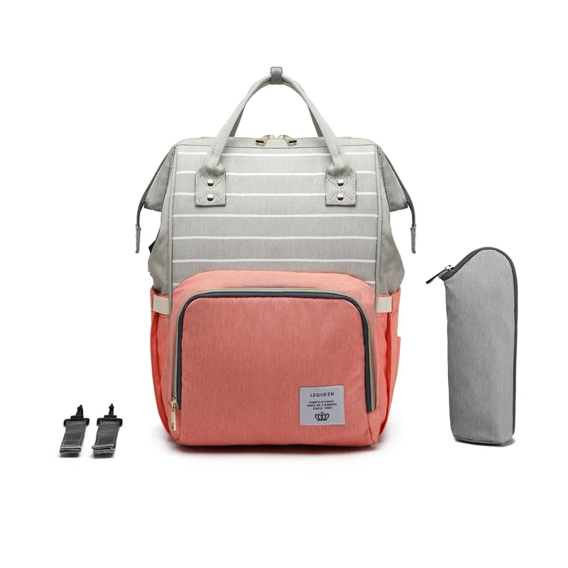 LEQUEEN пеленка мешок USB Мумия Материнство сумка большая мода кормящих путешествия рюкзак коляска детская сумка уход за ребенком подгузник рюкзак - Цвет: Lequeen Diaper Bag M