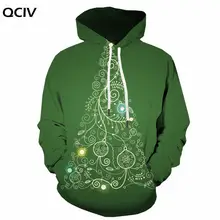 

QCIV Christmas Hoodie Men Green Sweatshirt Printed Trees Hoody Anime Pattern Hooded Casual Long Sleeve Streetwear Pullover New