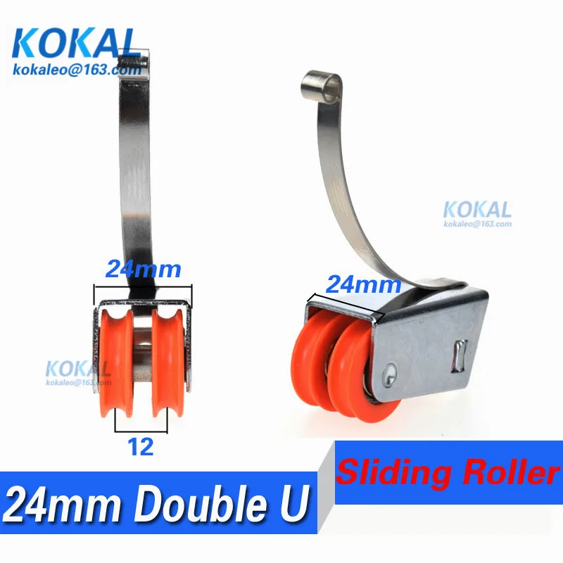 [24SPA]Low noise double U groove 23mm 24mm distance wardrobe sliding door window wheel roller 39mm upper pulley | Обустройство дома