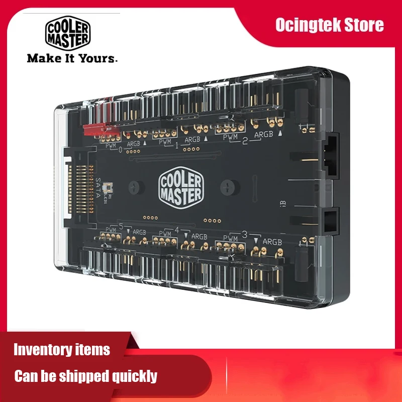Вентилятор Cooler Master 1-6 ARGB &amp PWM 2 в 1 RGB-хаб для вентиляторов шасси источник питания