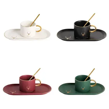

Creative Nordic Ceramic Coffee Cup Set Fashion Breakfast Tableware Set Ceramic Mug Home Restaurant Drinkware