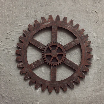 

American retro wooden wall gear bar Cafe Restaurant wall mural wall decoration ornaments