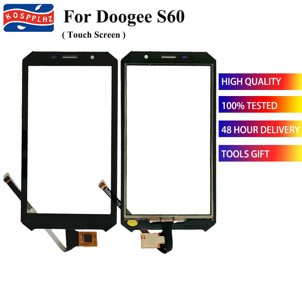 KOSPPLHZ For Doogee S60 Front Touch Screen Outer Glass Panel Lens Good quality repair part S 60 Phone | Мобильные телефоны и