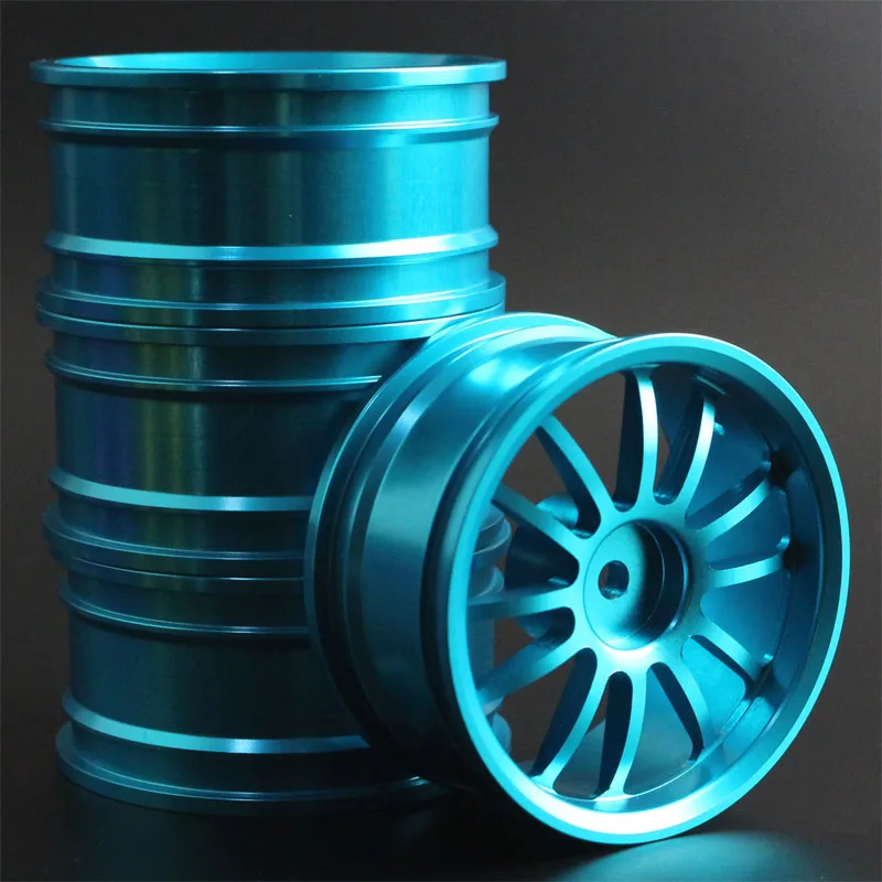 4 шт. 1 комплект алюминиевый сплав металл Whee Rim Fit HPI HSP RC модель 1:10 на дороге гоночный автомобиль для HSP94123/94122/94103 D4/D3/CS - Цвет: Зеленый