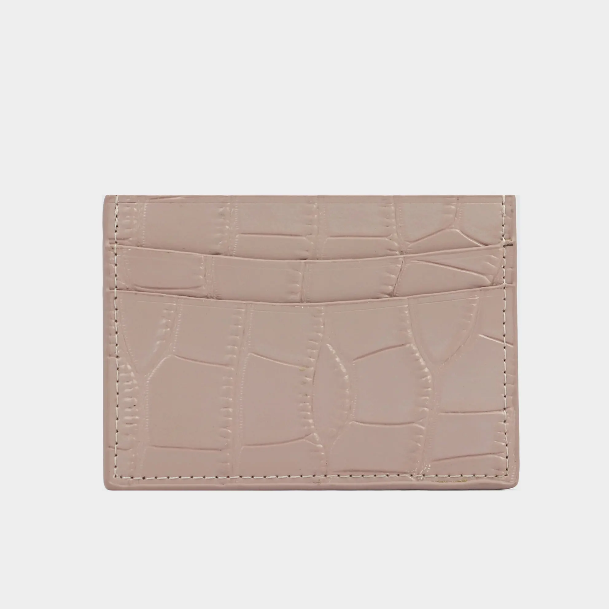 Nude Card Holder Индивидуальный Именной держатель для карт кошелек стиль брелок тисненая крокодиловая кожа подарочный набор для SAMSUNG IPHONE 11,11 PRO MAX чехол - Цвет: Nude Card Holder