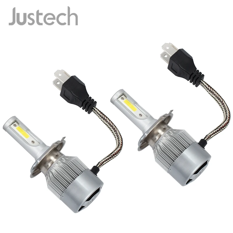 Justech для автомобиля H4 9003 HB2 COB светодиодный головной светильник супер яркий
