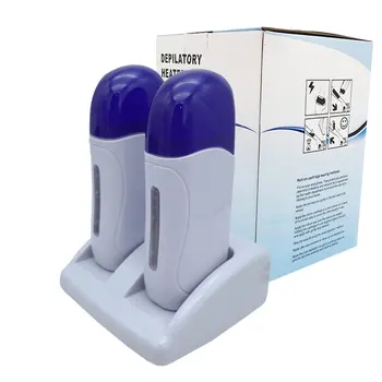 

Portable Depilatory Wax Heater With Double Base Blue Cover Beauty Wax Machine Mini Melting Wax Machine 100G