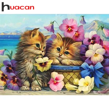 

Diy Diamond Painting Full Square Cat Diamond Mosaic Cross Stitch Animals Diamond Embroidery Flowers Picture Of Rhinestones Gift