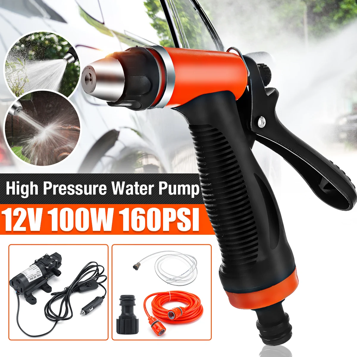

12V Car Washer Gun High Pressure Pump Cleaner Car Sprayer Electric Cleaning Auto Device Portable Washing Machine