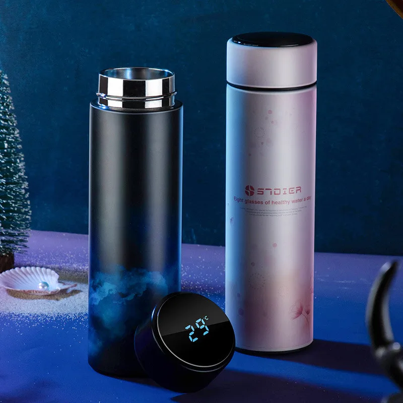 

Led Smart Vacuum Flask Stainless Steel Jug Thermos Bottle Touch Display Temperature Water Cup Kettle Travel Health Pot 450ml