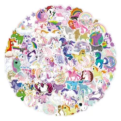 Lot de 10/50/100 autocollants licorne, étiquette étanche, pour étui de téléphone, ordinateur portable, journal intime, réfrigérateur, Graffiti, jouets pour enfants 