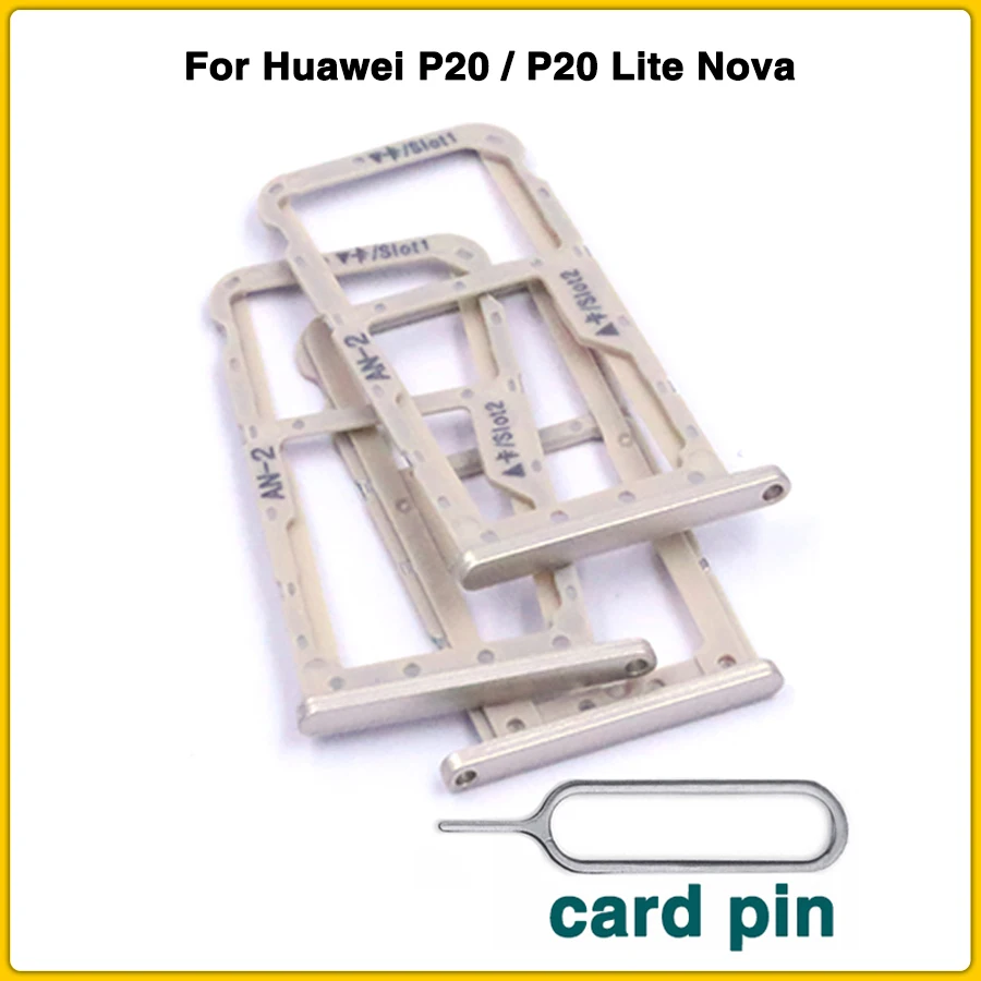 Слот для sim-карты Замена для huawei P20/P20 Lite Nova 3E SIM лоток для карт памяти Micro SD слот Разъем Ремонт Часть+ карта pin