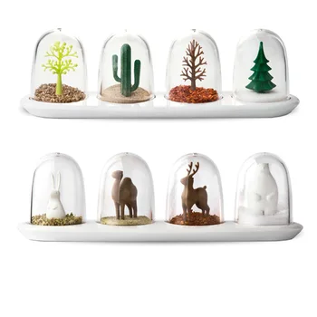 

4Pcs/set Spice Bottles Plant Animal Kitchen Spice Bottle Salt Sugar Pepper Shaker Cooking Tools Kitchen Supplies