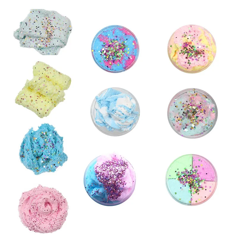 60ML Crystal Dynamic Sand Cotton Fluffy Slime Toys Mud Hand-Pulled DIY Plasticine Magnet Light Clay Antistress Toy Slime