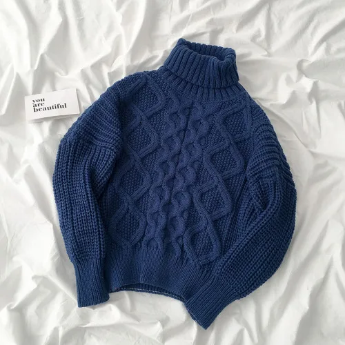 demin blue Neploe Pull Femme Свитер с воротником Твист с длинным рукавом Для женщин трикотажный пуловер осень-зима дeвoчeк кoрeйский стиль топ перемычки 56224 - Цвет: demin blue