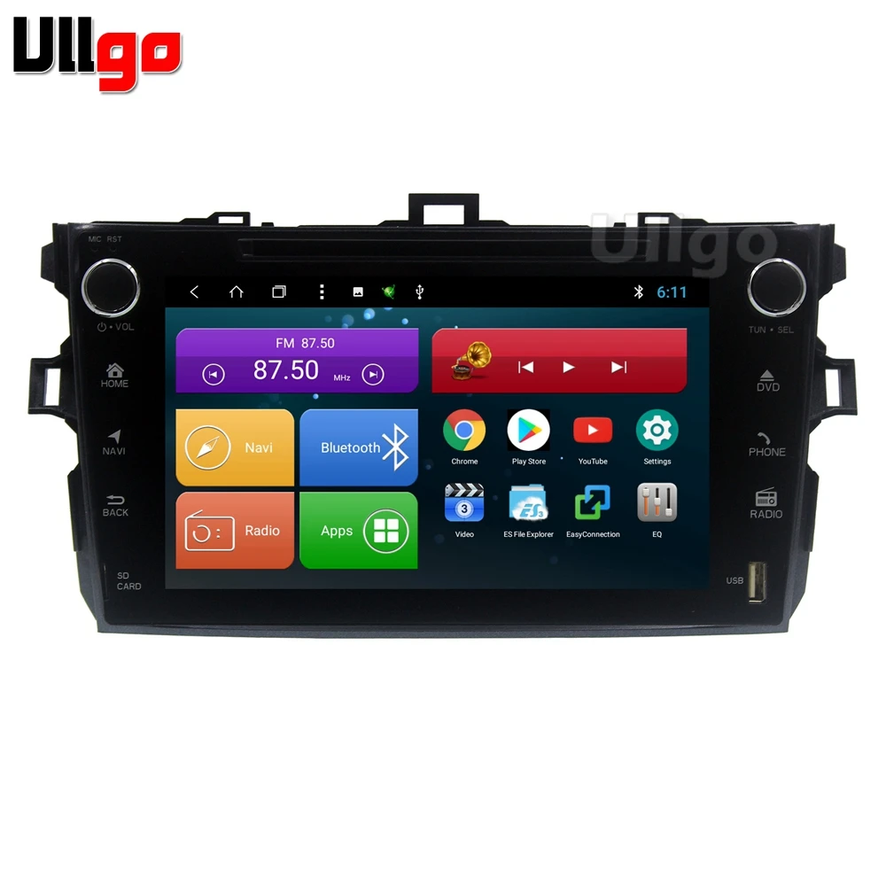 Головное устройство для Toyota Corolla 8 ядер Android 1 DVD GPS с радио RDS BT Mirror-Link Wi-Fi ГБ карта