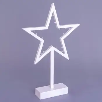 

White Frame Creative 20LED Night Lamp Battery Powered Star Shaped Light for Christmas Bedroom Home Decorative Lighting