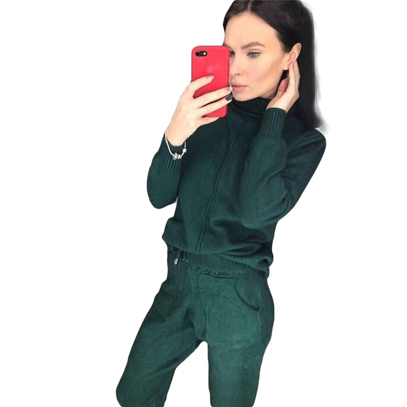 Женский утепленный костюм двойка MVGIRLRU вязаный с пуловером/свитером линией