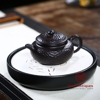 

Yixing Zisha Teapot Purple Clay Teapots Handmade Zuanshi Fanggu 230cc