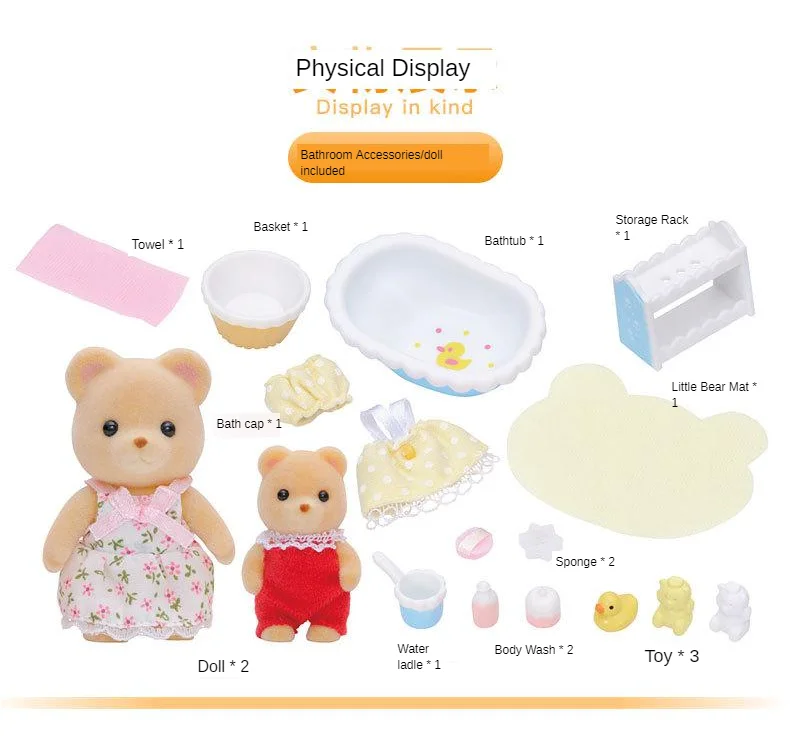 Sylvanian Families игрушка Sylvanian Families Медвежонок для ванной набор для девочек игровой дом кукла игрушка 5092