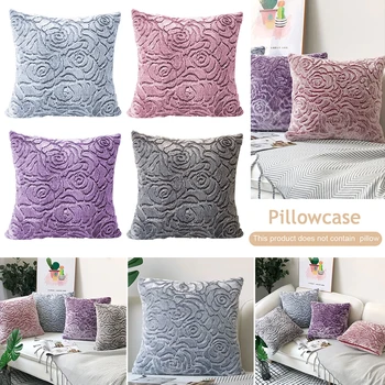 

Velvet Elastic Stretch Cushion Cover European Checkered Striped Throw Pillow Case Slipcovers linen flannel jacquard pillowcase