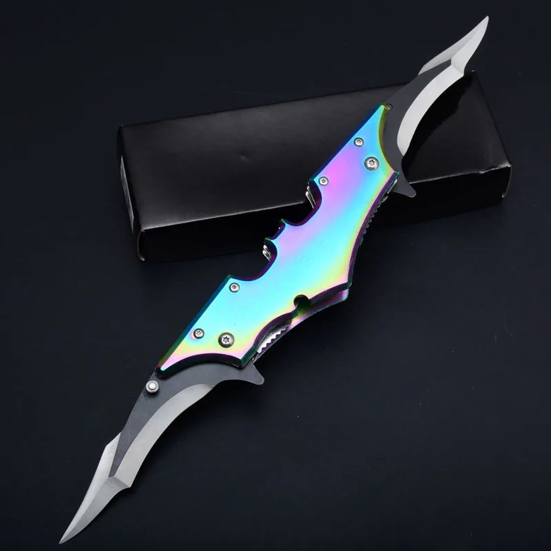 

Practical Combat Multi-Function Camping Colour Titanium Stainless Steel Defensive Weapon Field Survival Hunting DUAL BLADE
