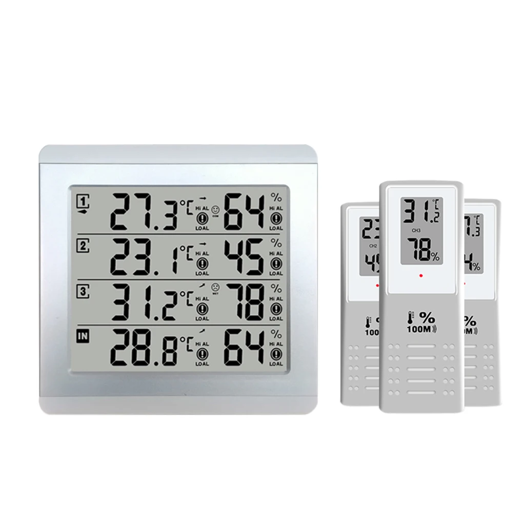 

Digital Wireless Indoor/Outdoor Thermometer Hygrometer 4 Channel Weather Station