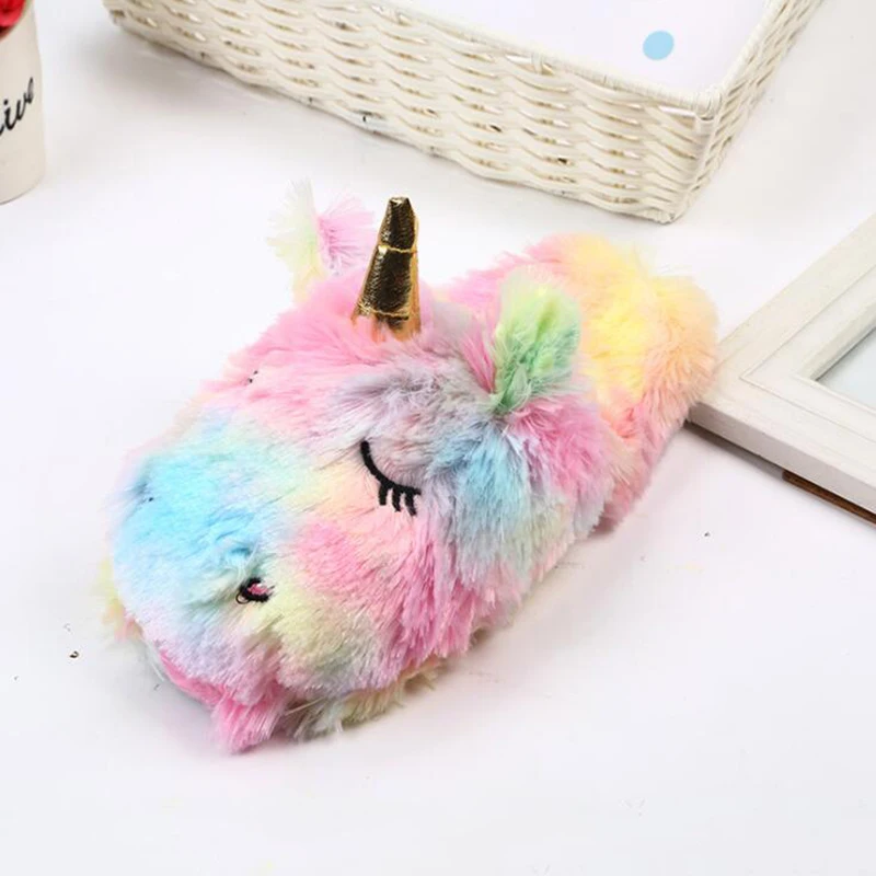 Костюм единорога для взрослых домашние тапочки женские Unicornio Pantufa Милая обувь унисекс с мультяшным мехом для дома Chausson Licorne Chinelo Размер 36-4