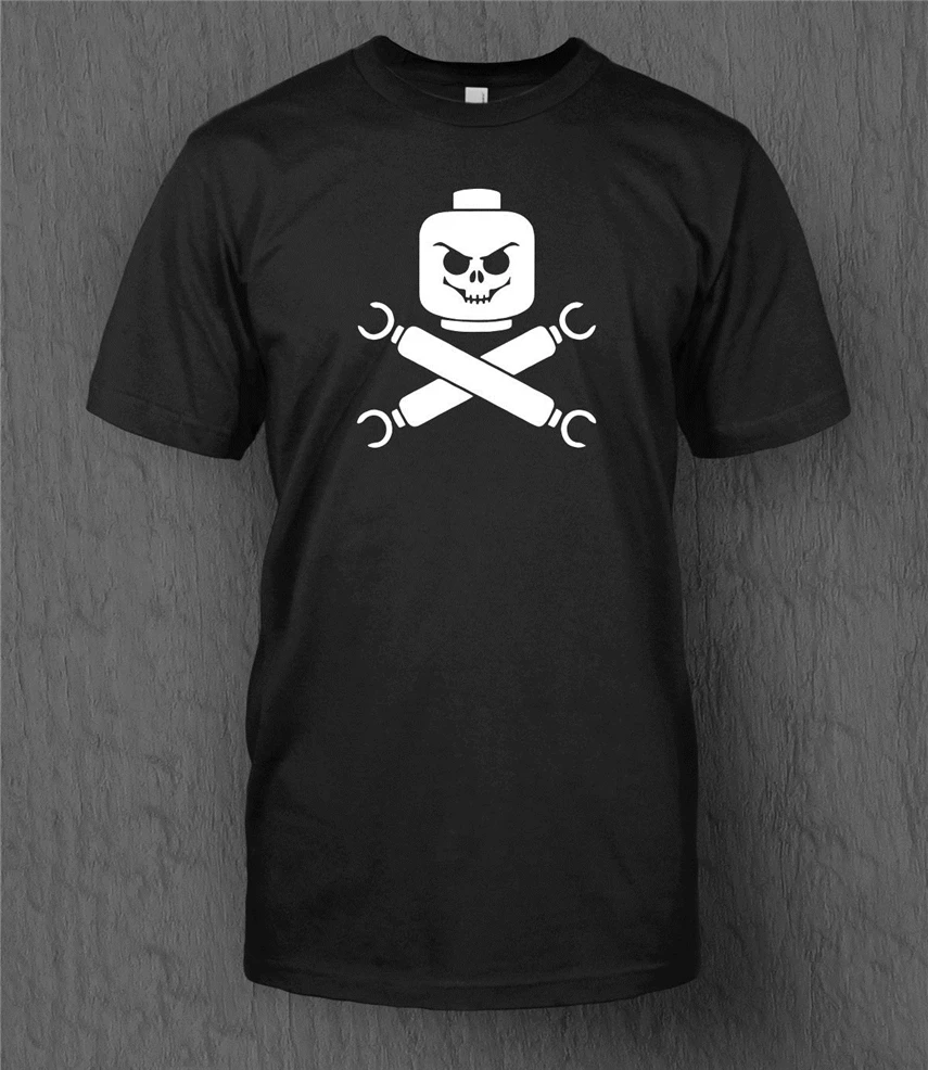 Lego T-Shirt Skull And Crossbones Men'S Lego Movie Logos, Lego Technic Funny Top Cool Casual Tee Shirt