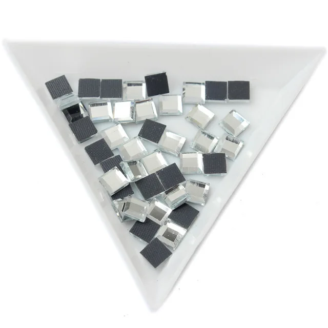Квадратные кристаллы 3 мм 4 мм 5 мм 8 мм 3D дизайн стеклянные украшения для ногтей Стразы для самостоятельного дизайна ногтей плоские камни украшения - Цвет: 6X6mm  300Pcs