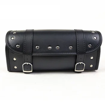 

Retro Motorcycle Handlebar Saddle Bag Front Rear Leather Tool Pack For Harley Bags Luggage Accessories
