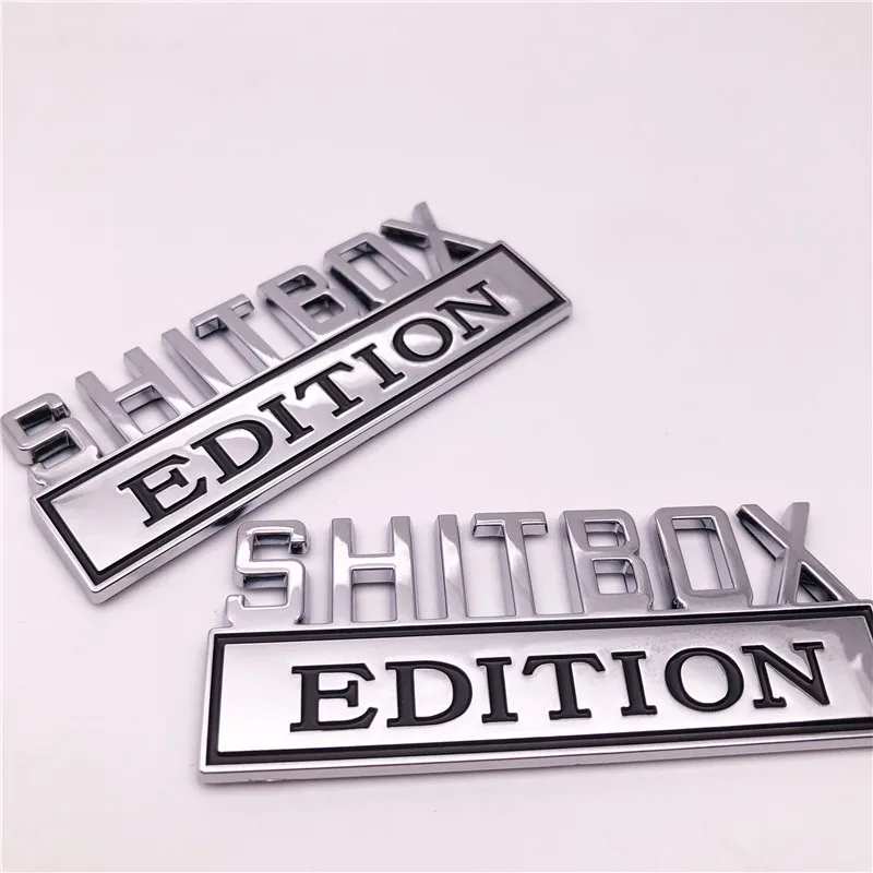 2 шт. слово SHITBOX издание ABS хром 3D письмо стикер автомобиль грузовик эмблема авто