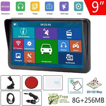 

GPS navigation 9 inch car travel navigator 256MB capacitive screen satellite FM navigation car latest European map navigatorGPS