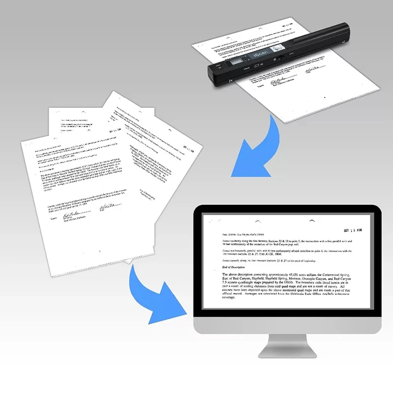 iScan Portable Handheld Scanner Document A4 Book Scanner Color Photo Image Scanner 900DPI Support JPG PDF Format With 32G Card color scanner