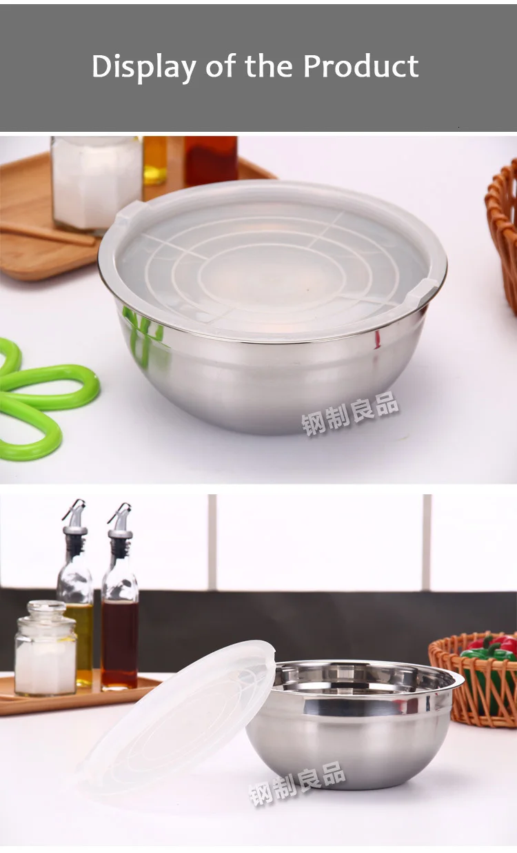 Mixing Bowl Heavy Guage Stainless Steel Diy Cake Bread Salad Mixer Kitchen Cooking Tools