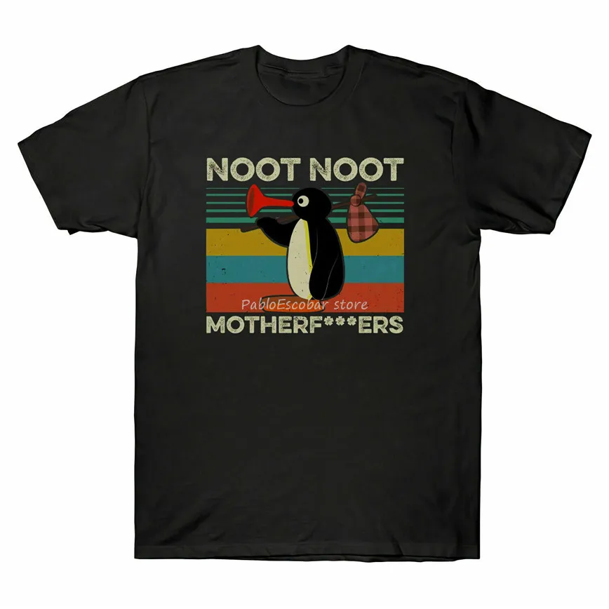 Penguin Noot Motherfvkers винтажная забавная футболка M-3Xl Мужская Ретро черная кроватка